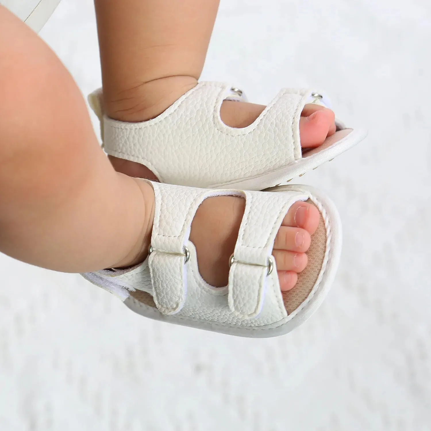 Meckior Summer Baby Sandals Baby Shoes PU Leather Rubber Bottom Sole Anti-Slip Infant First Walker Baby Boy Girl Sandals 0-18M - Image 4