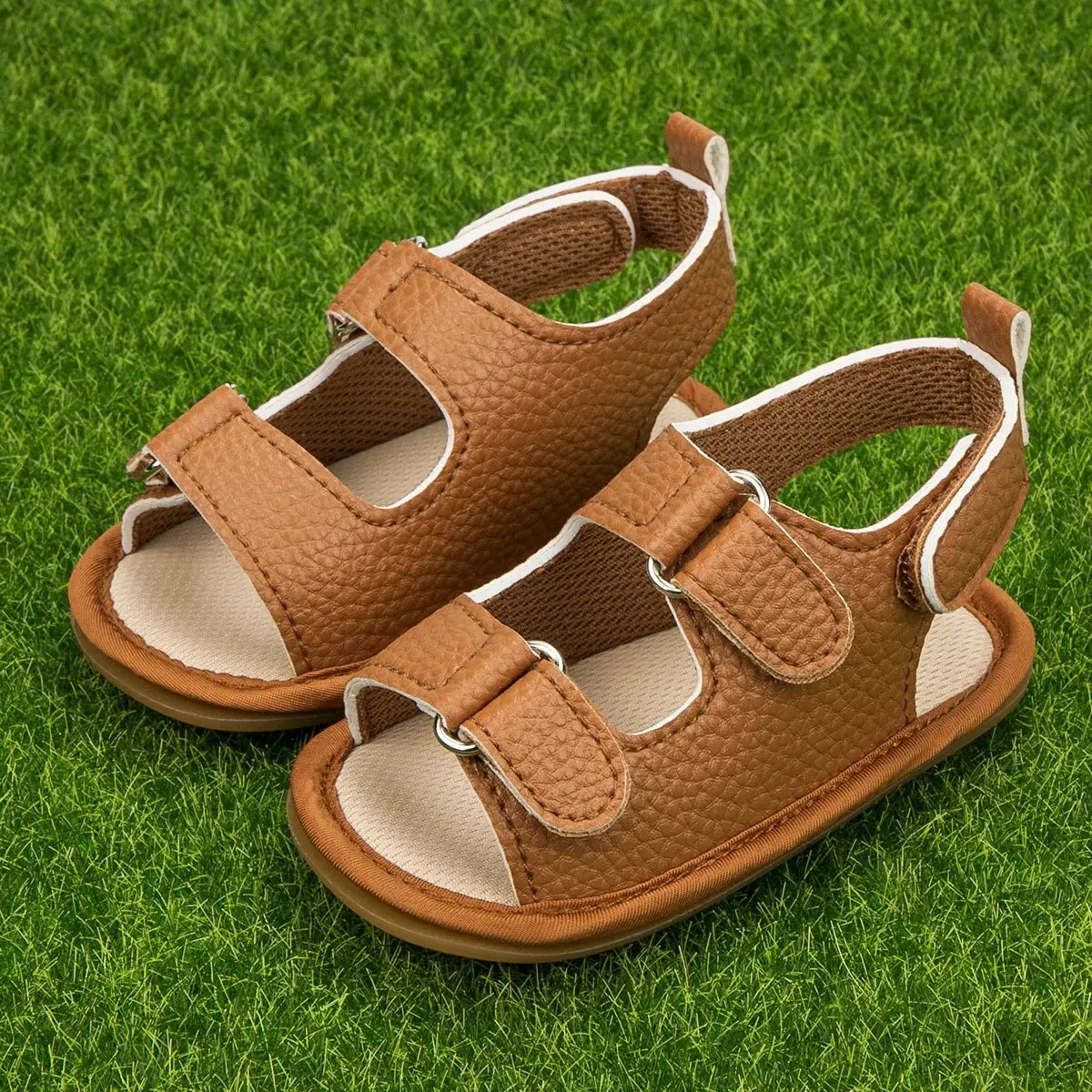 Meckior Summer Baby Sandals Baby Shoes PU Leather Rubber Bottom Sole Anti-Slip Infant First Walker Baby Boy Girl Sandals 0-18M - Image 2